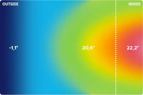 Widok termowizyjny przed zastosowaniem PScoat - widoczne straty ciepła